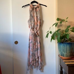 Asymmetrical Floral Dress